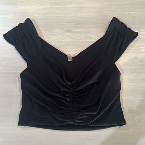 Free People Movement Breathe Deeper Crop Tank in Black, Size XS